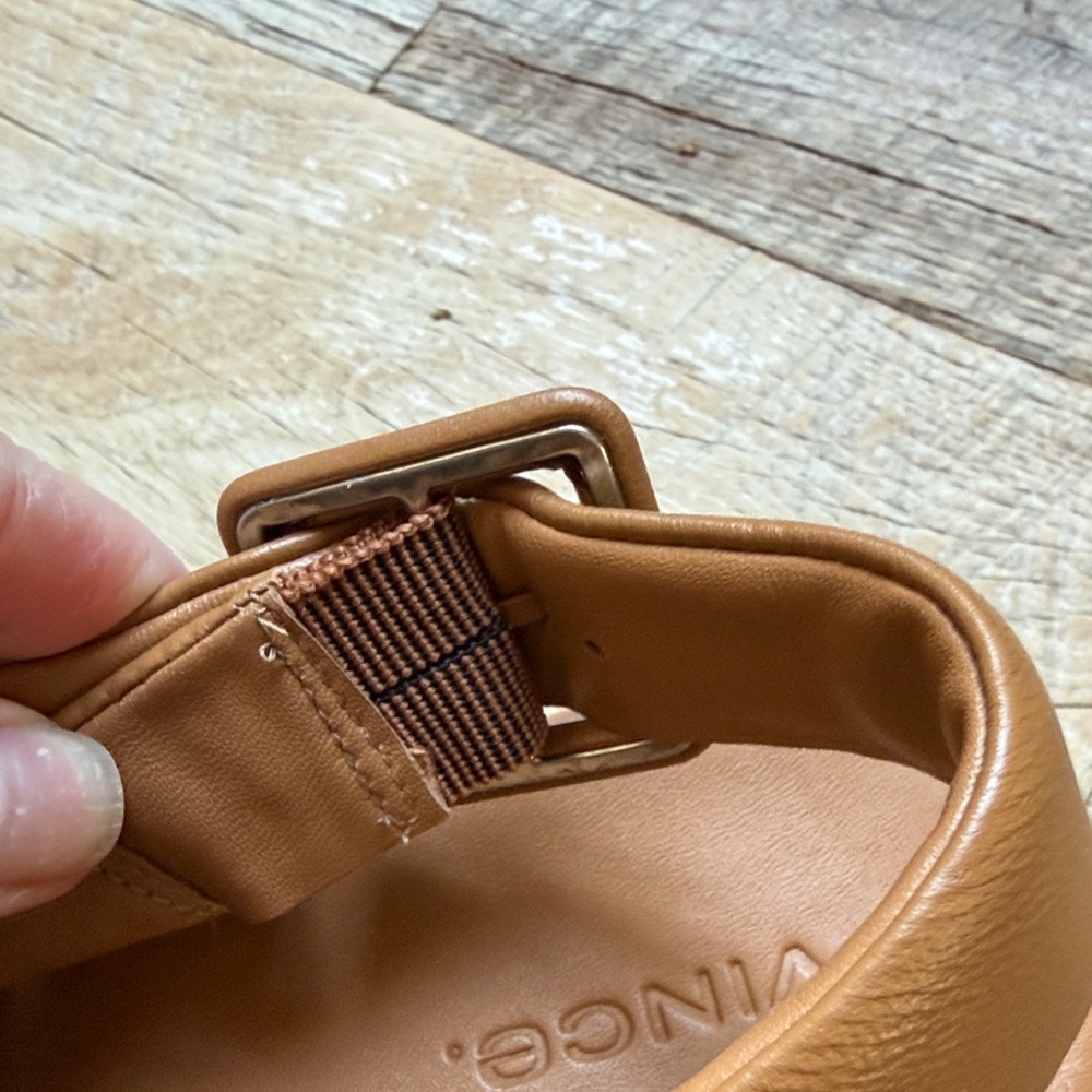 Vince Tan Leather Platform Sandals - Picture 13 of 15